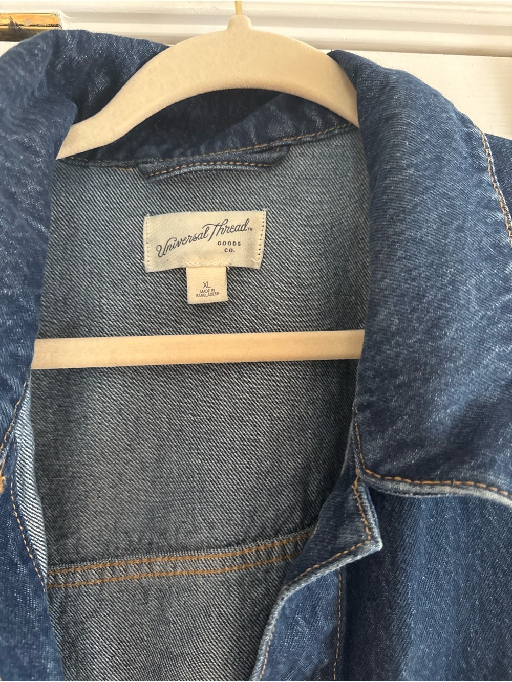 Universal Thread Blue Denim Jacket with Collar - Picture 2 of 3